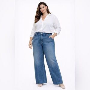 Paige Anessa High Waisted Wide Leg Jeans
